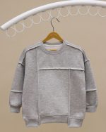 بلوز بگ استایل ملانژ دوخت زنجیره ای - Image 8