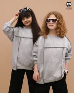 بلوز بگ استایل ملانژ دوخت زنجیره ای