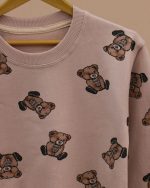 بلوز شلوار چاپی خرس قهوه ای - Image 4