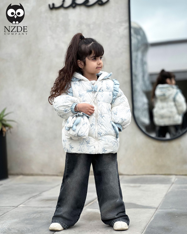 کاپشن دخترانه گل و پروانه - Image 1