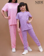 تیشرت شلوار ست خواب مادر دختری قلب  LOVE