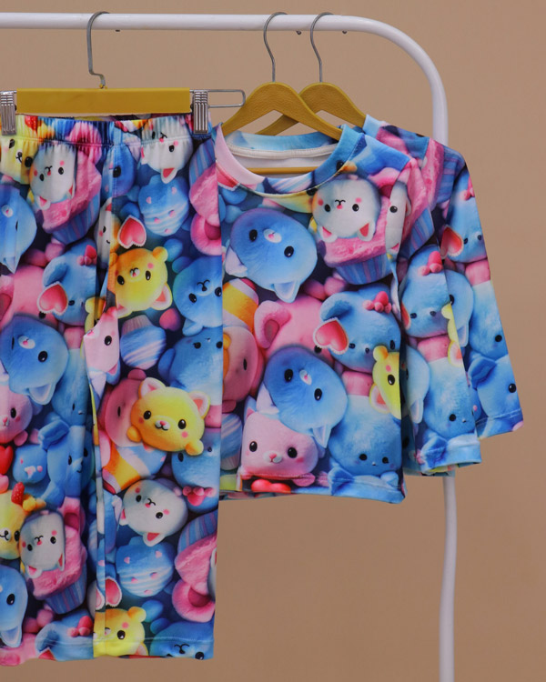 بلوز شلوار مخمل نانو 5 بعدی خرسی - Image 1