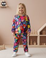 بلوز شلوار مخمل نانو 5 بعدی خرس بازیگوش  family