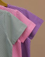 تیشرت شلوار ست خواب مادر دختری خال خالی - Image 8