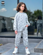 بلوز شلوار تمام چاپ قلب خط خطی