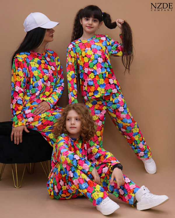 بلوز شلوار مخمل نانو 5 بعدی لباس رنگی family - Image 1