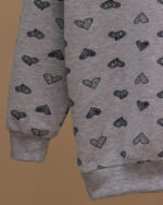 بلوز شلوار تمام چاپ قلب خط خطی - Image 12