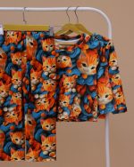 بلوز شلوار مخمل نانو 5 بعدی گربه  family - Image 6