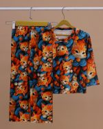 بلوز شلوار مخمل نانو 5 بعدی گربه  family - Image 10