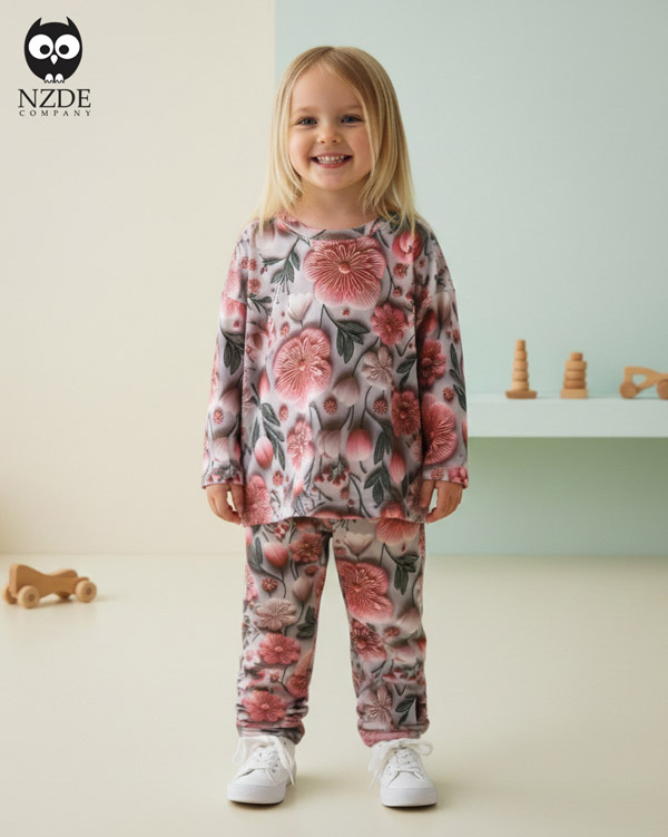 بلوز شلوار مخمل نانو 5 بعدی گلدار family - Image 1