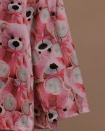 بلوز شلوار مخمل نانو 5 بعدی خرس صورتی  family - Image 6