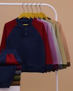 بلوز شلوار آستین رگلان Button model - Image 4