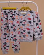 بلوز شلوار تمام چاپ قلب رنگی - Image 7