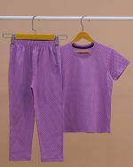 تیشرت شلوار ست خواب مادر دختری خال خالی - Image 15