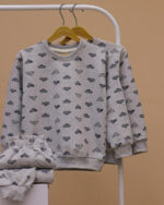 بلوز شلوار تمام چاپ قلب خط خطی - Image 6