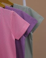 تیشرت شلوار ست خواب مادر دختری خال خالی - Image 4