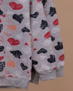 بلوز شلوار تمام چاپ قلب رنگی - Image 8