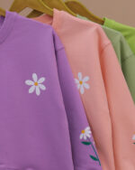 بلوز دخترانه کشبافت ضربدری بابونه - Image 17