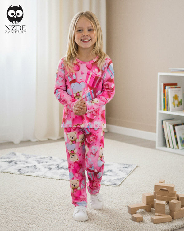 بلوز شلوار مخمل نانو 5 بعدی bear family - Image 1