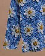 ست مادر دختری بلوز شلوار مخمل 5 بعدی گل بابونه - Image 10