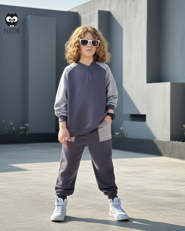 بلوز شلوار آستین رگلان Button model - Image 1