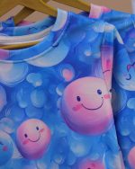 بلوز شلوار مخمل نانو 5 بعدی حباب خوشحال  family - Image 3