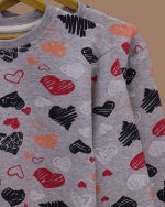 بلوز شلوار تمام چاپ قلب رنگی - Image 3