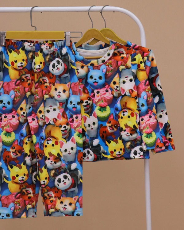 بلوز شلوار مخمل نانو 5 بعدی Cat - Image 1