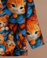 بلوز شلوار مخمل نانو 5 بعدی گربه  family - Image 8