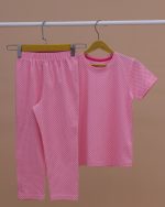 تیشرت شلوار ست خواب مادر دختری خال خالی - Image 13