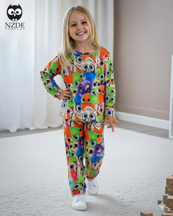 بلوز شلوار مخمل نانو 5 بعدی پرنده family - Image 1