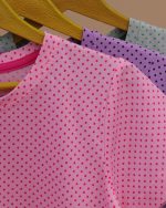 تیشرت شلوار ست خواب مادر دختری خال خالی - Image 4