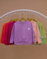 بلوز دخترانه کشبافت ضربدری بابونه - Image 18