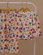 بلوز شلوار مخمل نانو 5بعدی flower Family