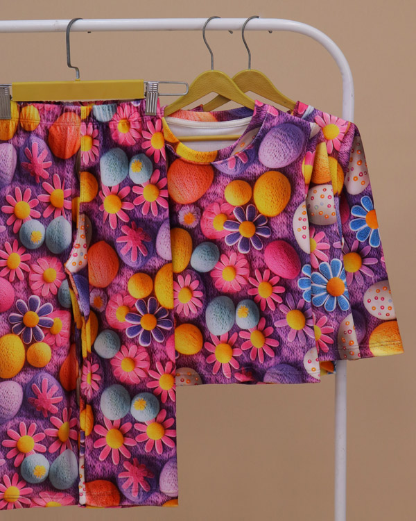 بلوز شلوار مخمل نانو 5بعدی گل Family - Image 1