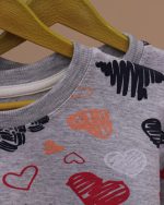 بلوز شلوار تمام چاپ قلب رنگی - Image 5