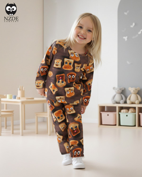 بلوز شلوار مخمل نانو 5 بعدی bread family - Image 1