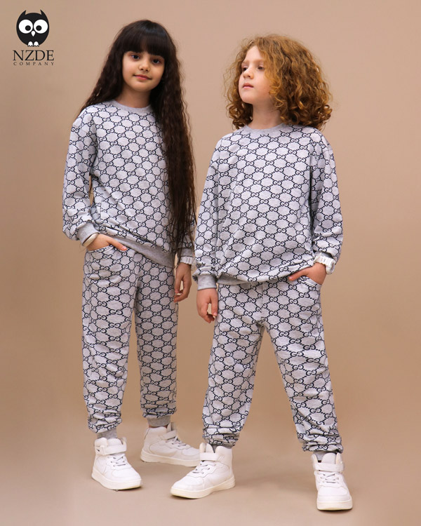 بلوز شلوار ملانژ تمام چاپ گوچی - Image 1