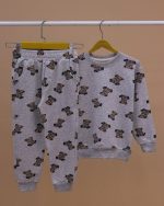 بلوز شلوار تمام چاپ خرس قهوه ای - Image 10