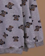 بلوز شلوار تمام چاپ خرس قهوه ای - Image 5