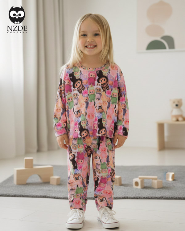 بلوز شلوار مخمل نانو 5 بعدی عروسک لبوبو family - Image 1