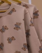 بلوز شلوار تمام چاپ خرس لباس راه راه - Image 10