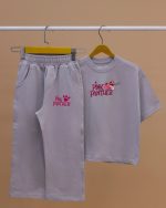 تیشرت شلوار بگ استایل پلنگ صورتی - Image 6