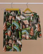 بلوز شلوار مخمل نانو 5 بعدی جنگل family - Image 3