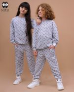 بلوز شلوار تمام چاپ گربه و کاموا