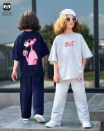 تیشرت شلوار بگ استایل پلنگ صورتی