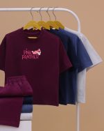 تیشرت شلوار بگ استایل پلنگ صورتی - Image 25