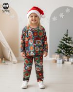 بلوز شلوار مخمل نانو 5 بعدی کریسمس family - Image 3