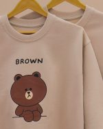 بلوز بگ استایل brown - Image 6