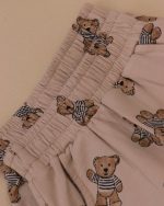 بلوز شلوار تمام چاپ خرس لباس راه راه - Image 6